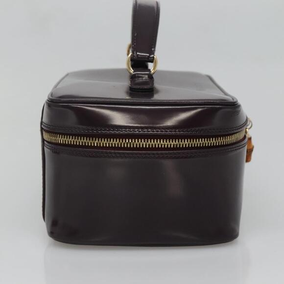 GUCCI Bamboo Vanity Hand Bag Leather Purple Gold 032 1956 032 1956 - Picture 4 of 16